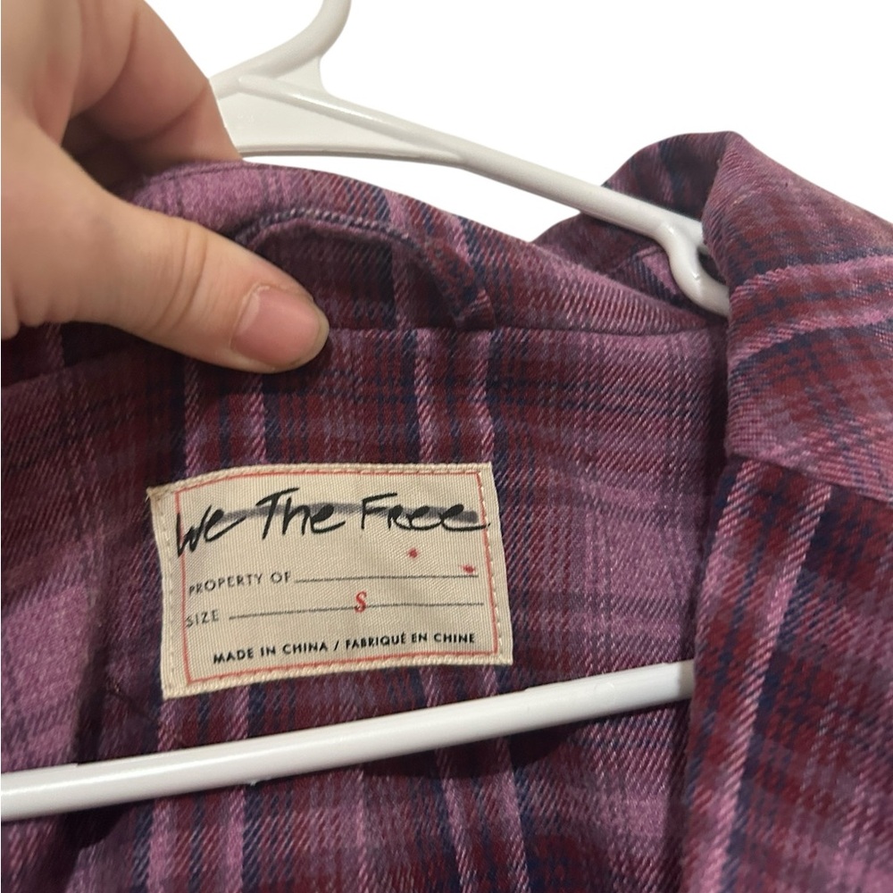 Free People We The Free purple Alessandra cropped plaid blazer - Picture 3 of 6